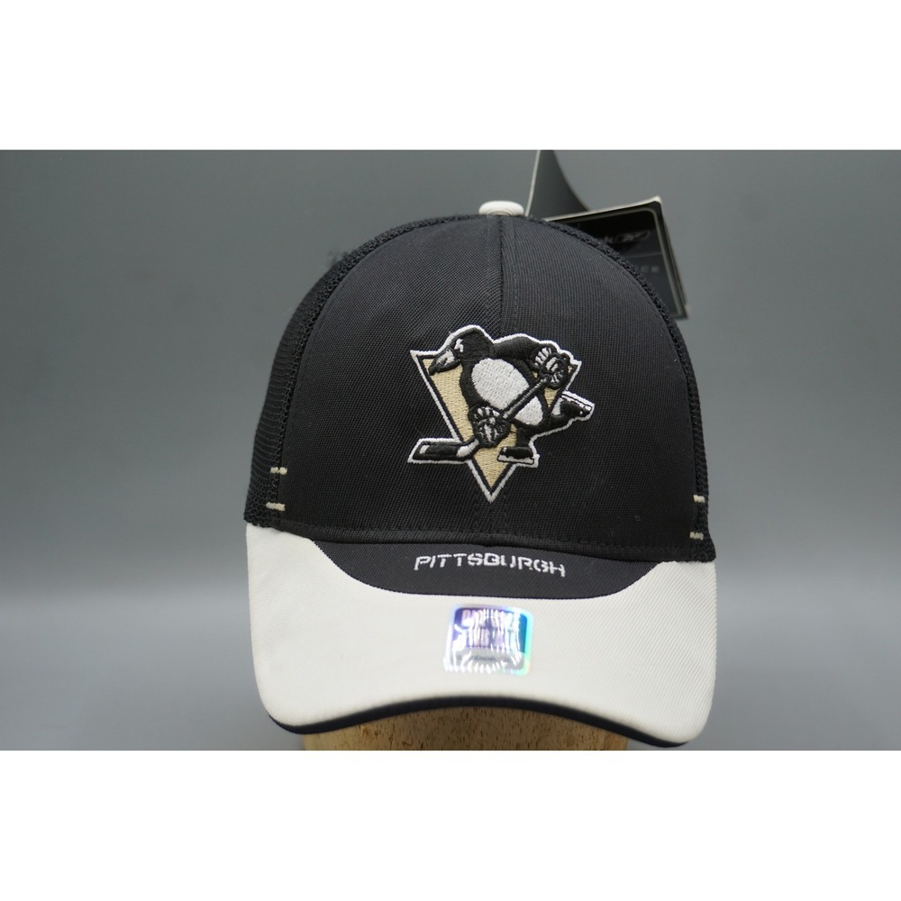 Reebok Pittsburgh Penguins NHL Center Ice Mesh Back Hat Black White NWT